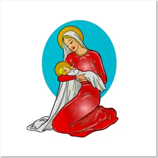 Our Lady and the baby Jesus in her arms Posters and Art